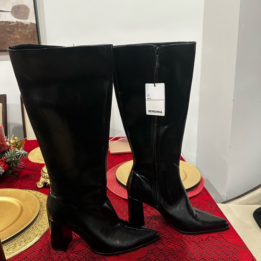 Black Knee High Boots - Bershka - Picture 3 of 6